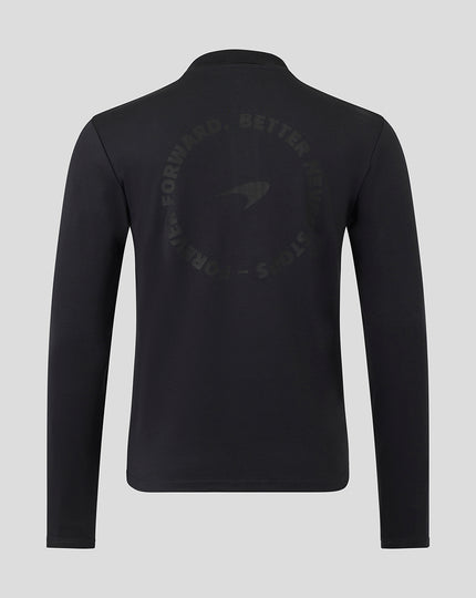 McLaren Unisex Black On Black Long Sleeve Polo Shirt