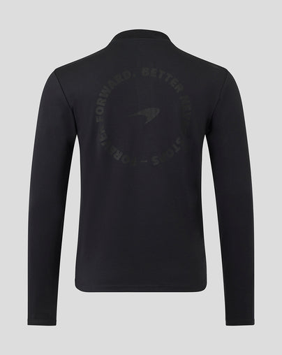 McLaren Unisex Black On Black Long Sleeve Polo Shirt