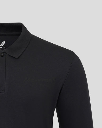 McLaren Unisex Black On Black Long Sleeve Polo Shirt