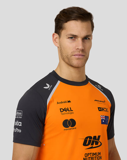 Mens McLaren F1 Team Oscar Piastri Set Up T-Shirt - Papaya