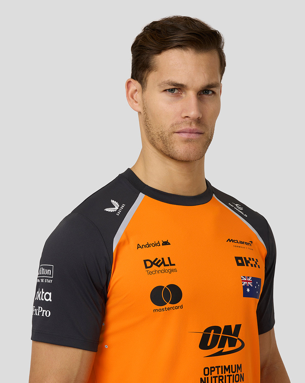 Mens McLaren F1 Team Oscar Piastri Set Up T-Shirt - Papaya