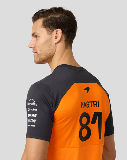 Mens McLaren F1 Team Oscar Piastri Set Up T-Shirt - Papaya