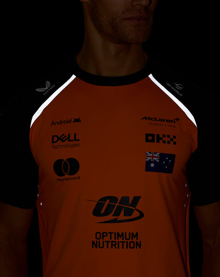 Mens McLaren F1 Team Oscar Piastri Set Up T-Shirt - Papaya