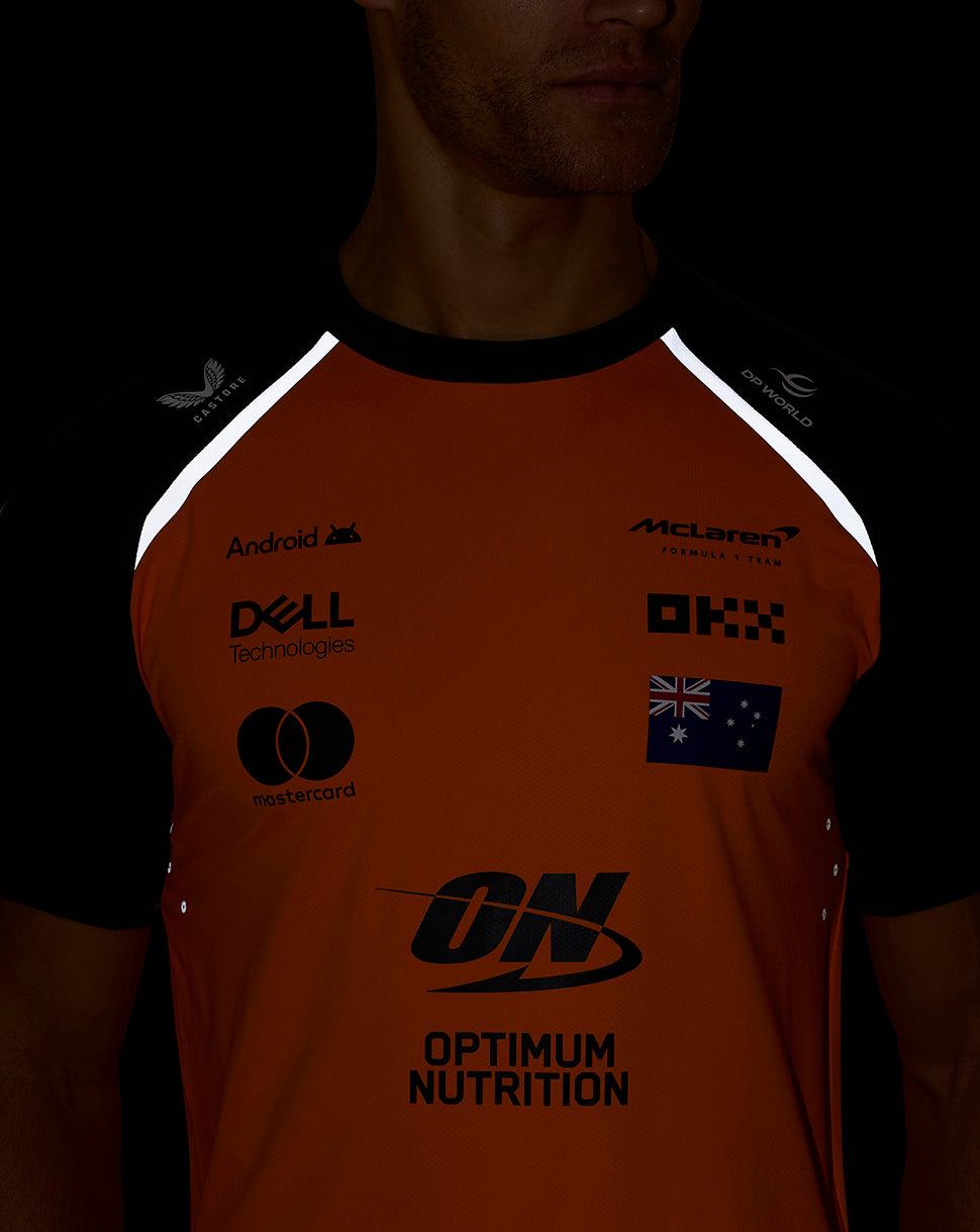 Mens McLaren F1 Team Oscar Piastri Set Up T-Shirt - Papaya