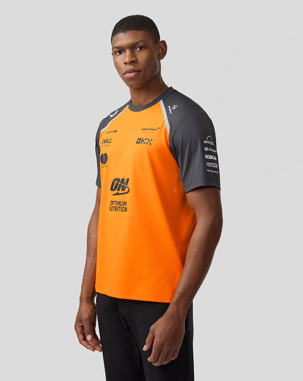Mens McLaren Formula 1 Team Set Up T-Shirt - Papaya/Phantom