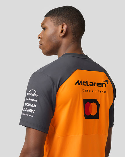 Mens McLaren Formula 1 Team Set Up T-Shirt - Papaya/Phantom
