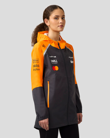 Official Unisex McLaren Formula 1 Team Waterproof Rain Jacket - Phantom/Papaya