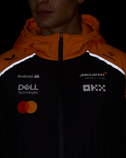 Official Unisex McLaren Formula 1 Team Longline Padded Jacket - Phantom/Papaya