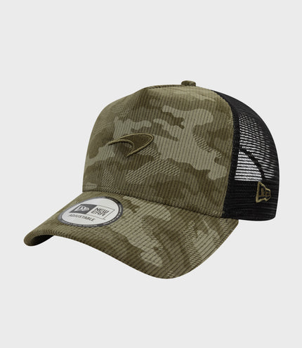 New Era x McLaren Cord Camo 9Forty® E-Frame Trucker Cap - Camo Green
