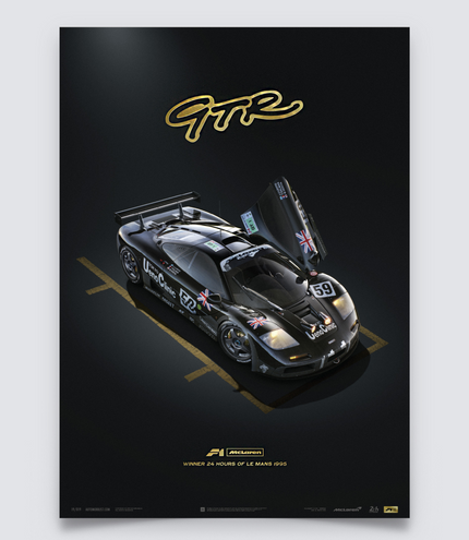 Black McLaren F1 GTR 24H Le Mans car poster