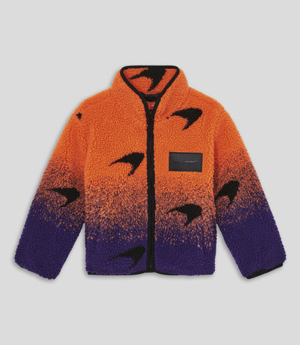 Reiss Juniors Ombre Sherpa Fleece Jacket - Papaya/Purple