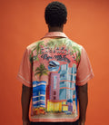 Mens Reiss Drive Short Sleeve Cuban Collar Miami Landscape Printed Shirt