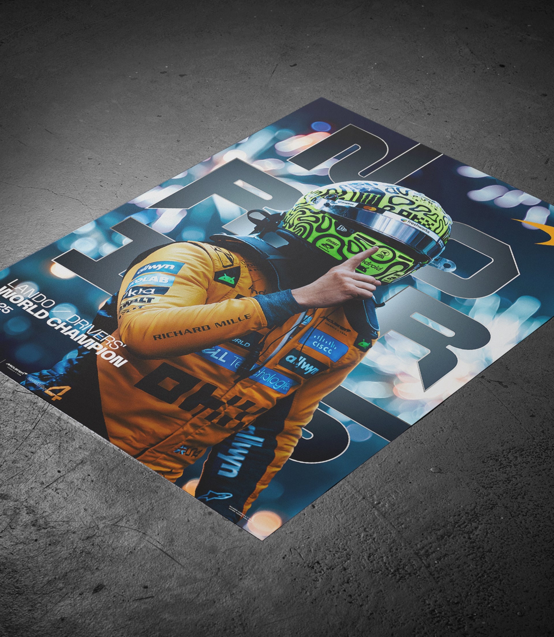 Lando Norris – 2025 World Drivers’ Championship Win – Official Poster