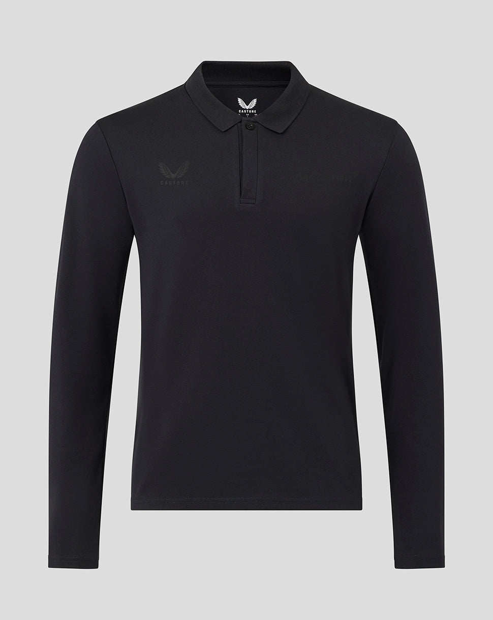 McLaren Unisex Black On Black Long Sleeve Polo Shirt