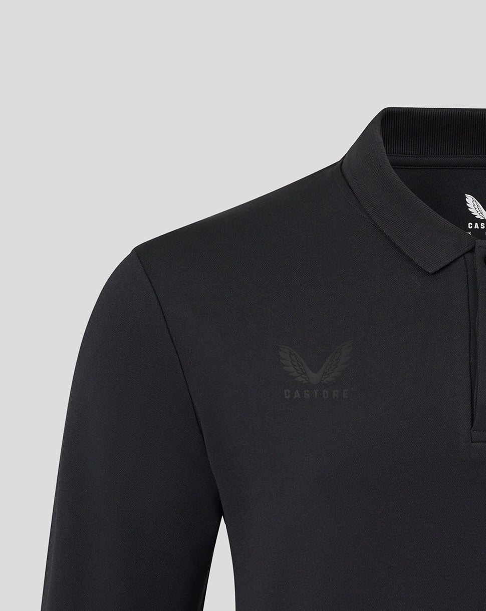 McLaren Unisex Black On Black Long Sleeve Polo Shirt