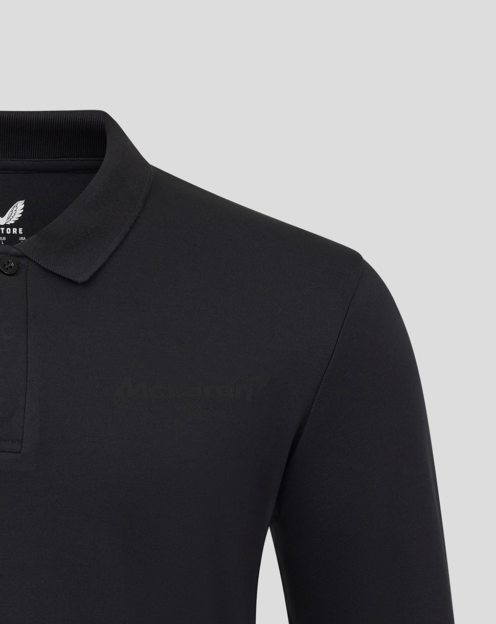 McLaren Unisex Black On Black Long Sleeve Polo Shirt