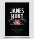 James Hunt M23 quote McLaren F1 car poster