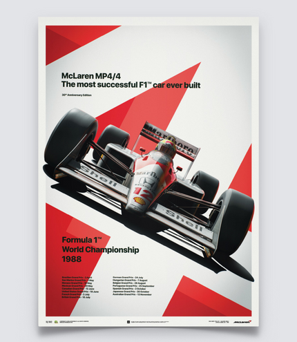 MP4/4 - AYRTON SENNA - MP4/4 - SAN MARINO GP - 1988 - POSTER